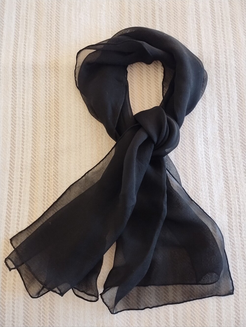 Vintage Women's Sheer Black Scarf